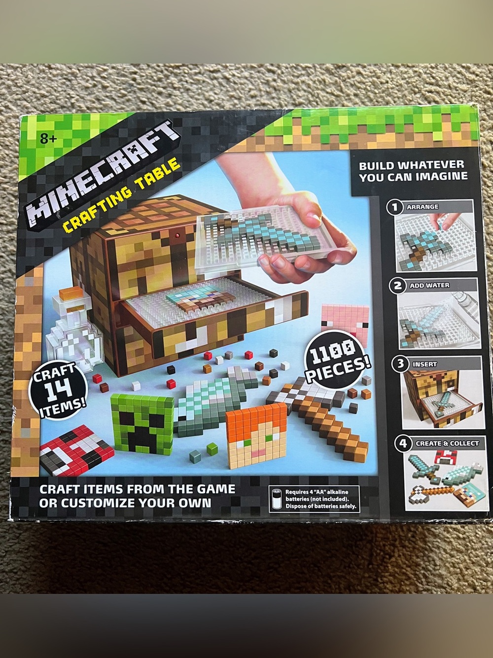 RARE Minecraft Crafting Table Bead Kit - Pixel Art Set MOJANG